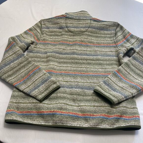 L.L. Bean Slightly Fitted Mens Pullover Printed Marsh Snap Sweater Medium - Picture 7 of 8